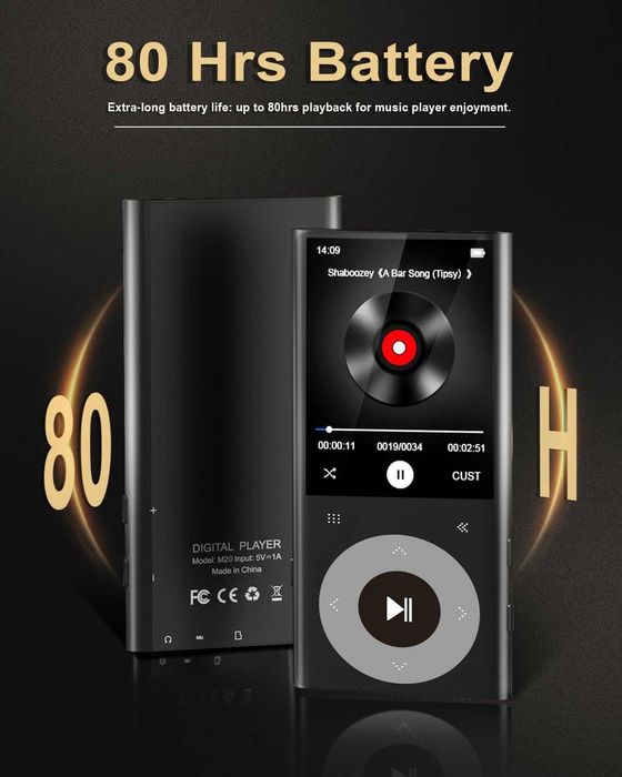 64GB MP3 плейър с Bluetooth 2.4" екран Hi-Fi звук без загуби Bluetooth MP3 плейър