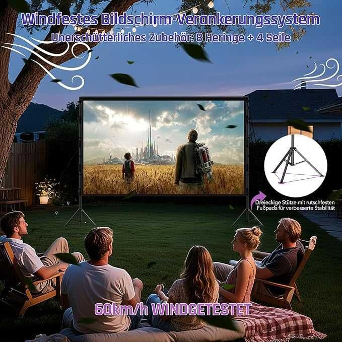 Ecran de proiector cu trepied 100 inch pentru exterior