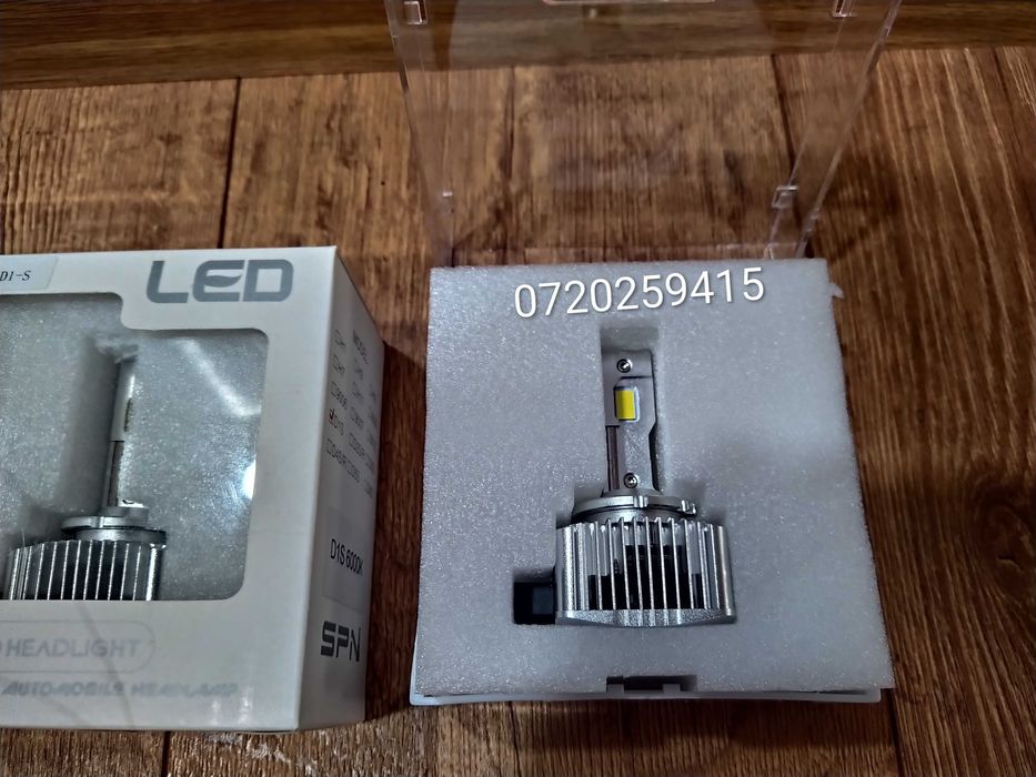 Set 2 Becuri LED D1S 100W lumină puternică, radiator aluminiu 12000lm
