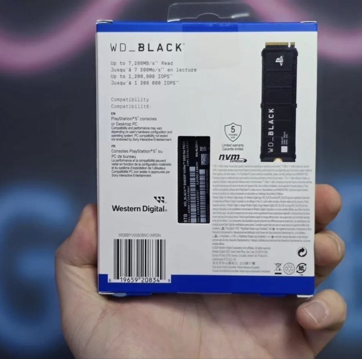 SSD WD Black SN850P + Heatsink, 1/2/4/8TB NVMe M.2, PCIe 4.0. NOU