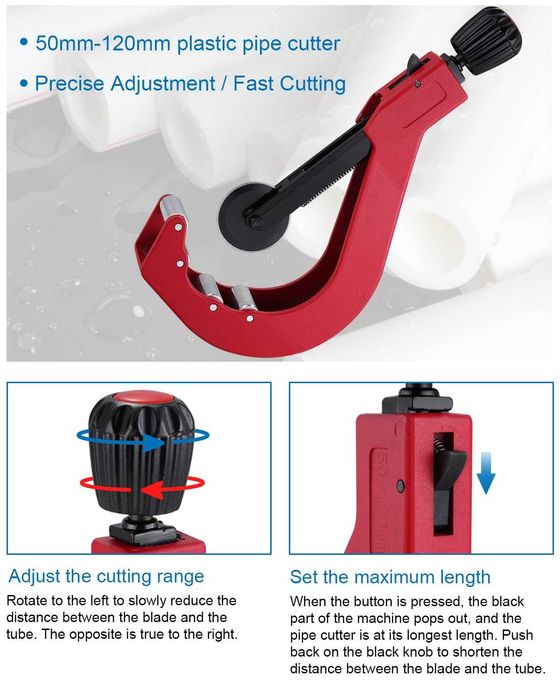 BAOSHISHAN ножица за PVC тръби 50–120 мм за твърди пластмаси