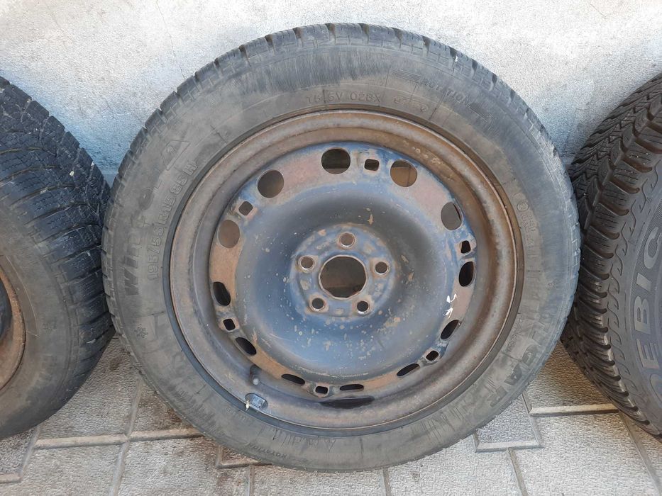 jante tabla 15" 5x100 cu anvelope m+s 195/55r15 skoda fabia