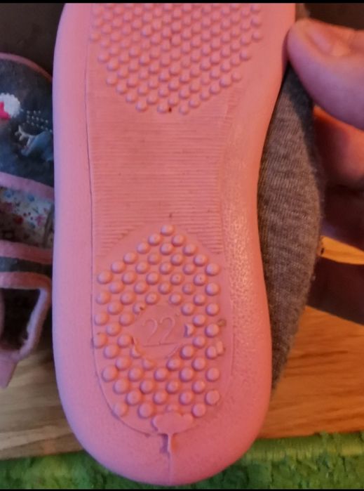 Papucei de casa, cu talpa din cauciuc, marimea 22