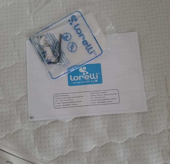 Lorelli-бебешко легло-  люлка Matrix + матрак- кокос сандвич алое