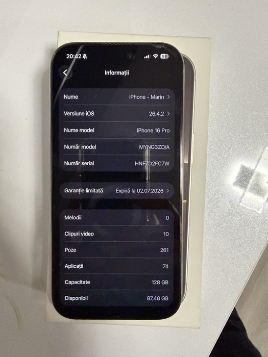 Iphone 16 Pro natural titanium 128gb