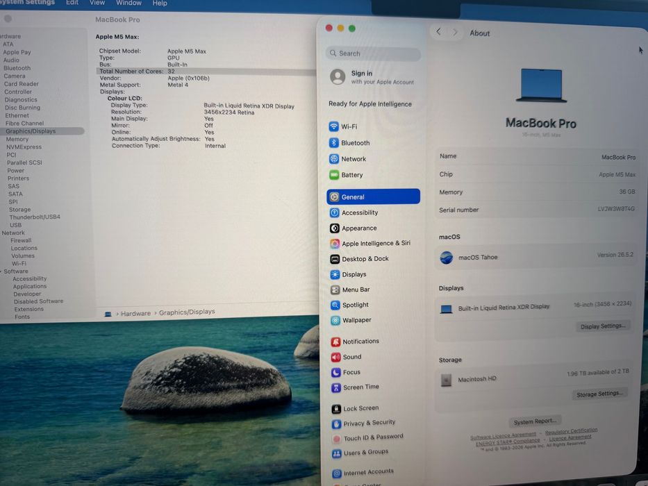 НОВ MacBook Pro 16" M5 MAX Chip 18-CPU/32-GPU/36GB RAM/2TB SSD В ГАРАНЦИЯ 3.04.2027г — миниатюра 7