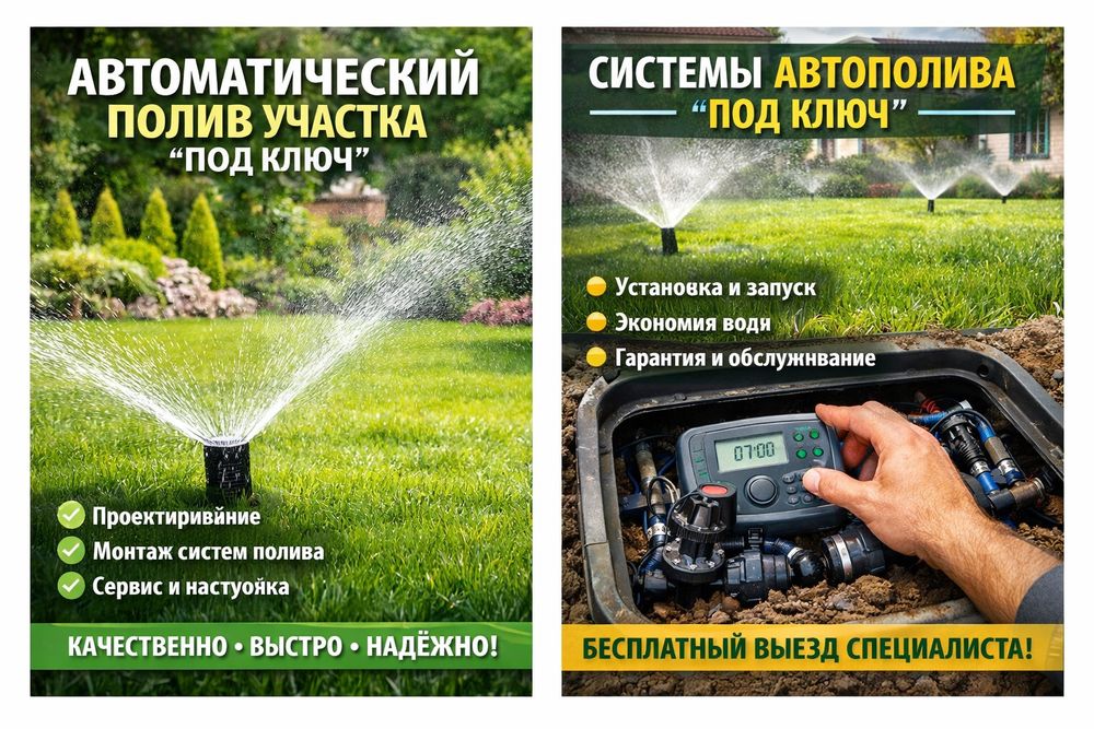 Автополив газона до ключа