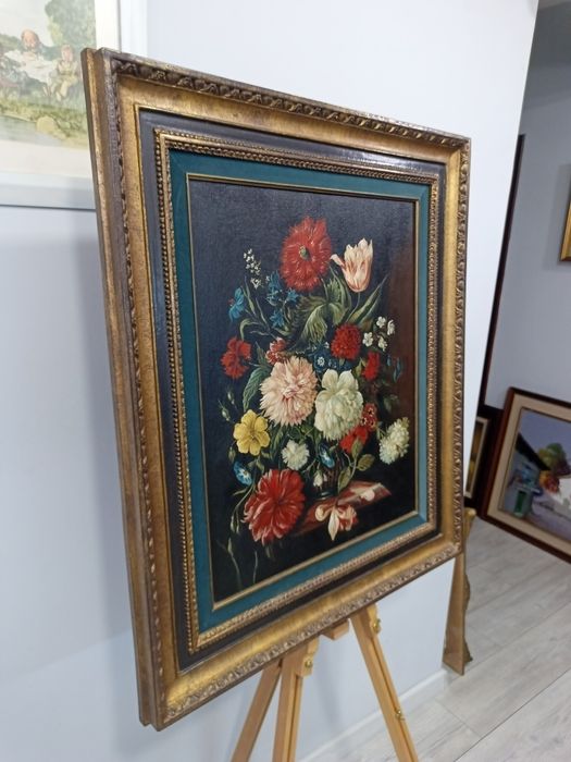 Бароков натюрморт 70х81см в рамка с истинска позлата (Gold Leaf)