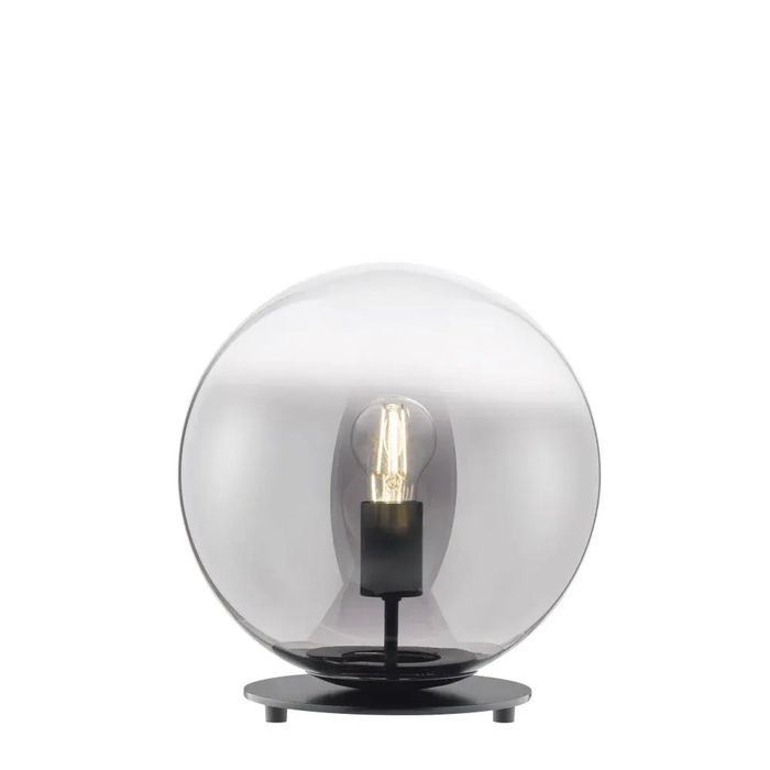Veioză / Lampă de Masă SCHÖNER WOHNEN Kollektion (Glob din Sticlă Oglindată, Bază Neagră)
