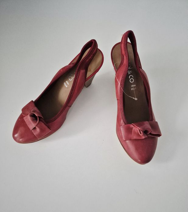 Pantofi / sandale piele burgundy marime 36