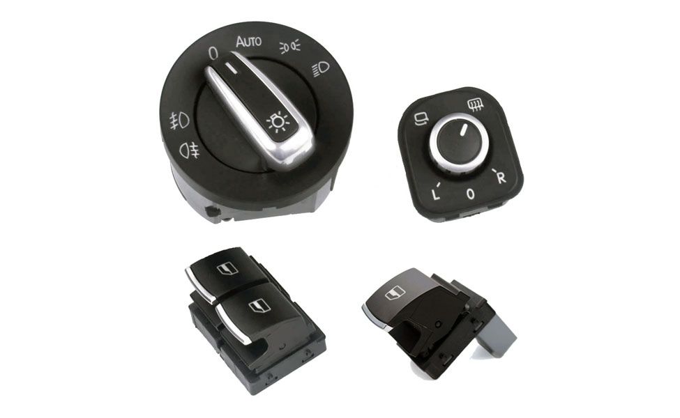 Set butoane cromate geamuri, oglinzi, faruri - VW Golf, Passat, Jetta