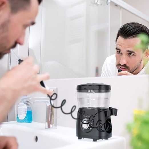 Зъбен душ Sawgmore 166-b, 8 приставки, 10 степени, 600 ml, черен