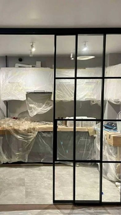 Звоните Межкомнатные Раздвижные Лофт Стеклянные Перегородки Душ Кабины
