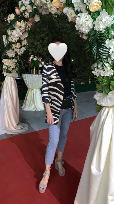 Жакет с принтом «зебра»