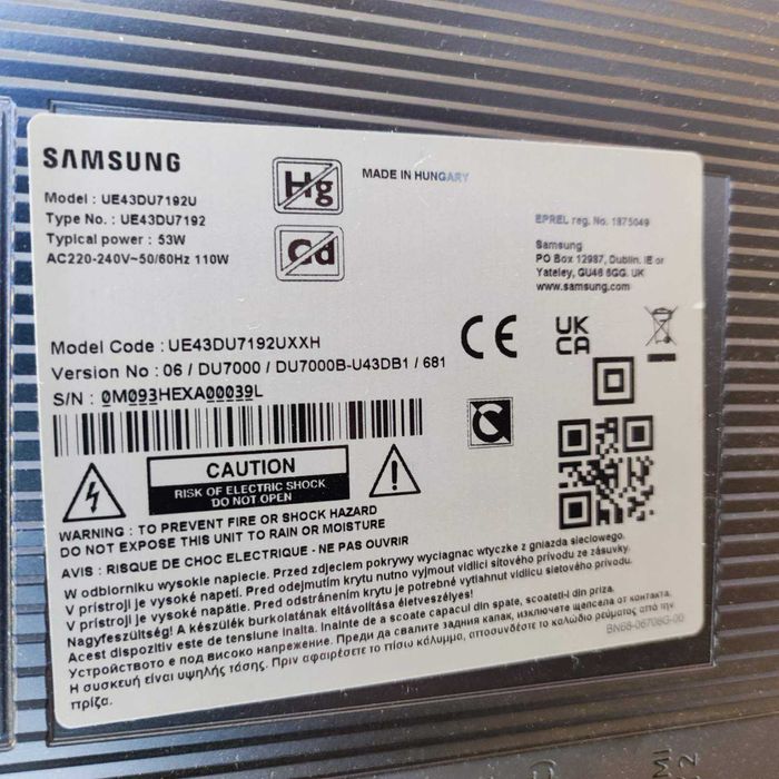 Смарт телевизор Samsung UE43DU7192U