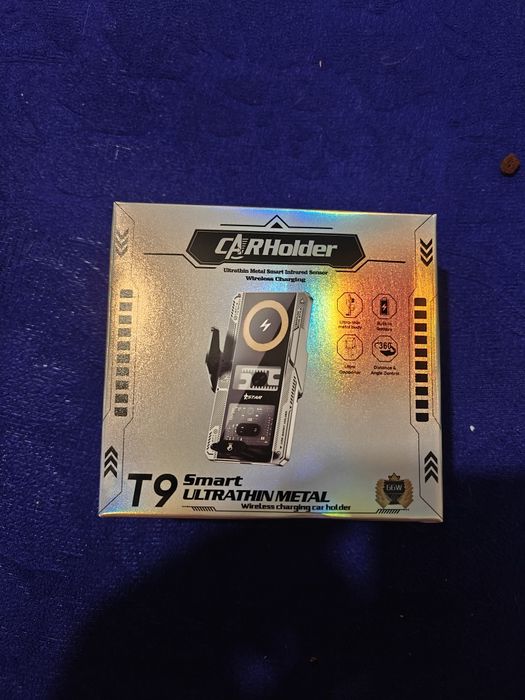 Suport auto pentru telefon cu wireless fast charging