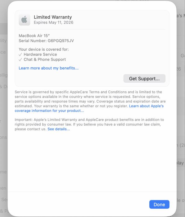 MacBook Air 15’ M4 512GB 24GB RAM