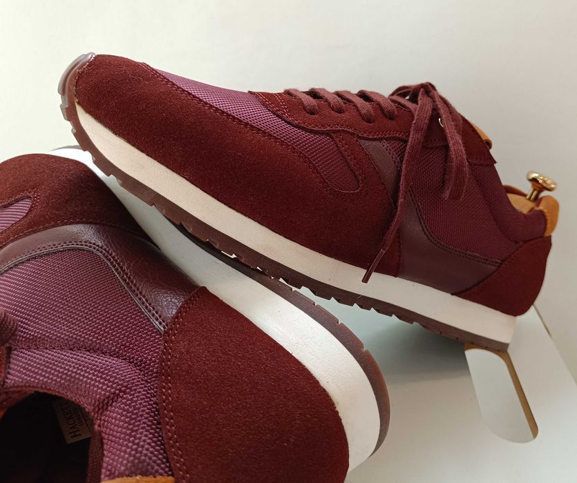 Pantofi sport casual 44 45 premium Hackett NOI piele naturala moale