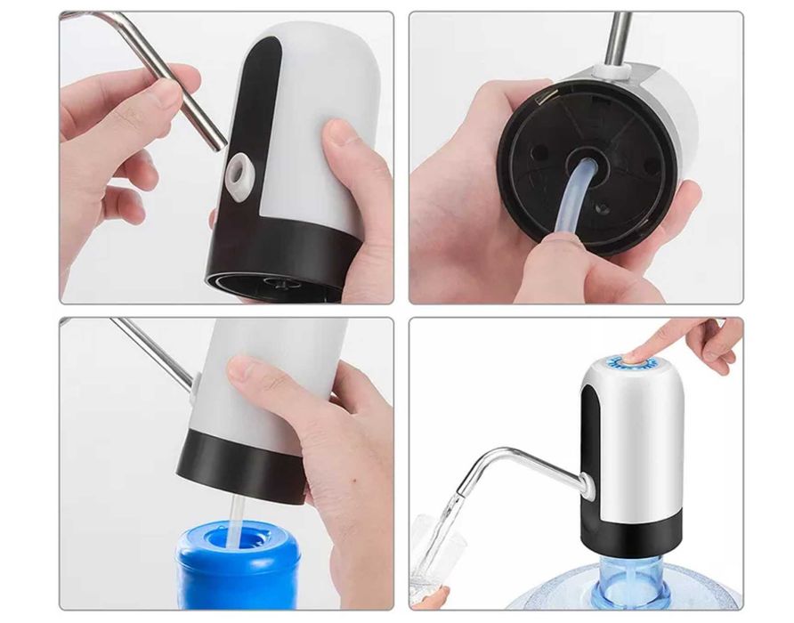 ПРОМО!!  Диспенсър за вода Gonice, USB презареждаем, бял