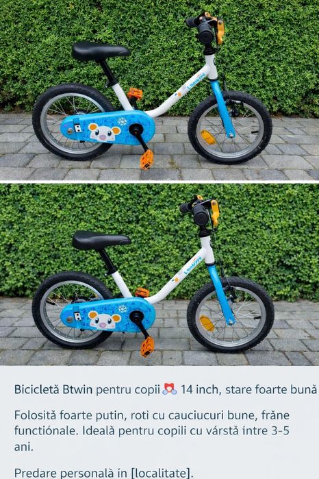 Bicicleta copii  roti de 14