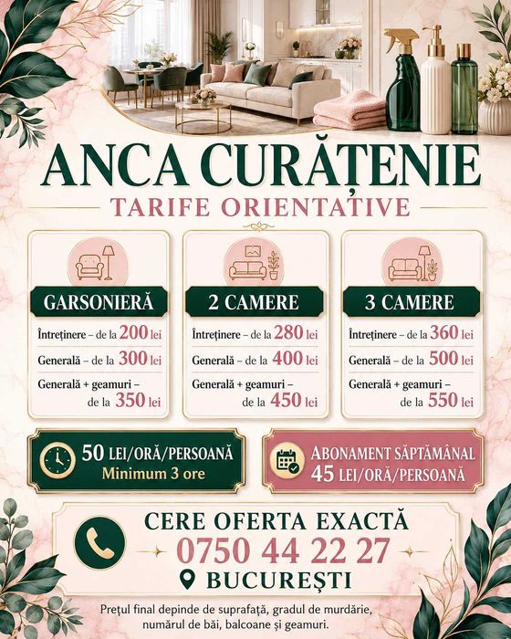 Servicii curățenie la domiciliu București – seriozitate și atenție