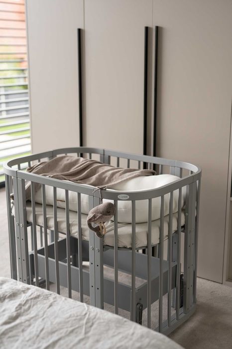 Кошара за Бебе, Детско Легло Смарт 5в1 и Матрак - Цвят Натурален