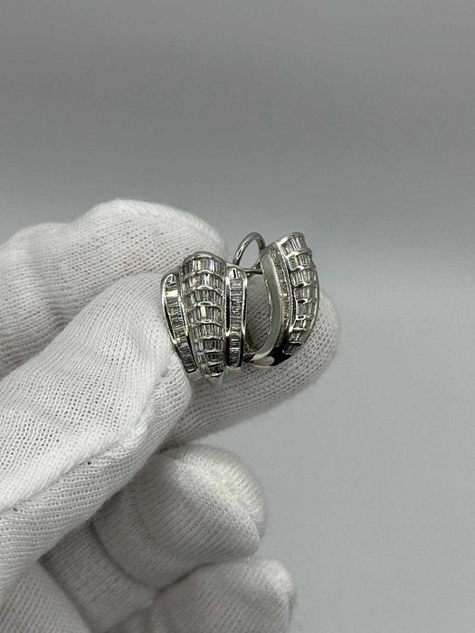 CERCEI AUR alb 14K + DIAMANTE TOP = 2.70CT - VVS1 - F - 12g. + Certificat !