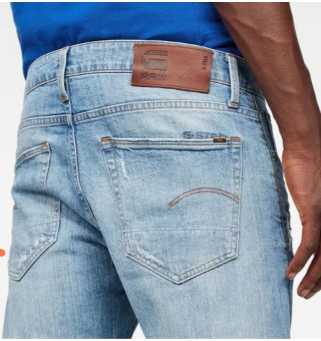 g star raw men's 3301 slim jeans light blue