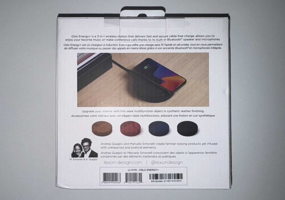 Incarcator 3in1 Lexon Oslo Energy, Qi 10w, BT si difuzor 5W, microfon