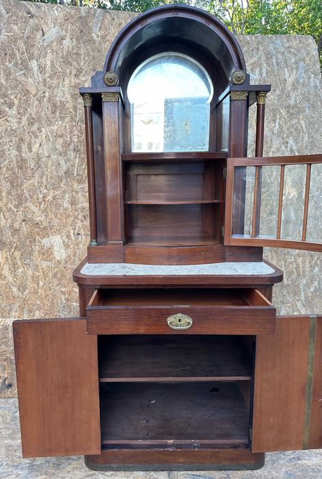 Dulap cu Vitrina ArtDeco interbelica anii '40; Biblioteca; Bufet