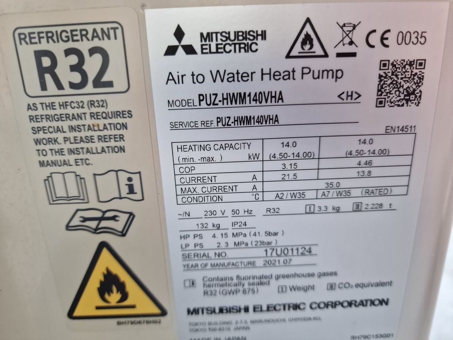 Термопомпа Mitsubishi ZUBADAN  14KW  R32