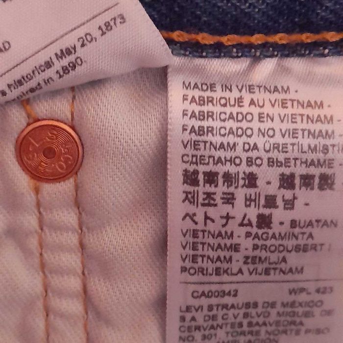 Джинсы Levis 501 / W36 L36 / Made in Vietman