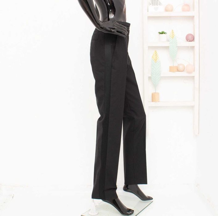 Viktor & Rolf By H&M дамски панталон от вълна черен сатенена лента 38