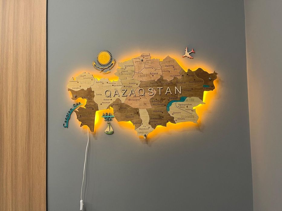 Карта Казахстана декор