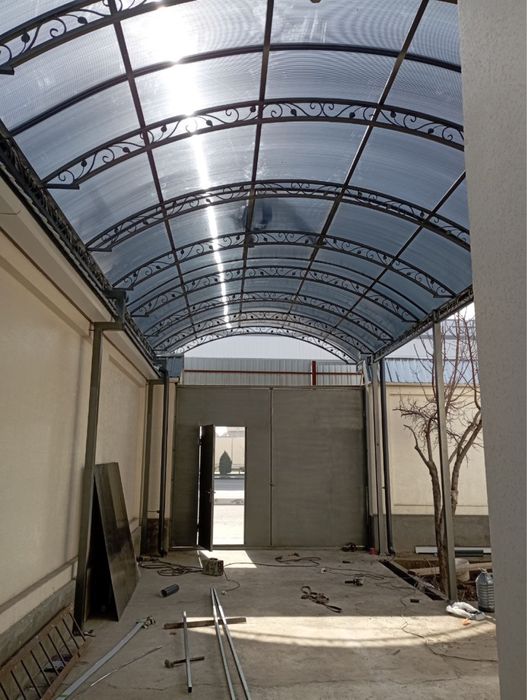 Навес из лексана производство Казахстан 10 лет гарантия