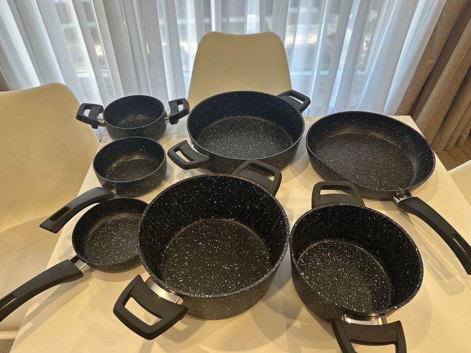 Set oale + tigăi granit antiaderente Karaca , complet, cu capace
