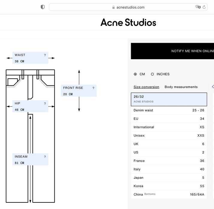 НОВИ ACNE STUDIOS ladies slim fit