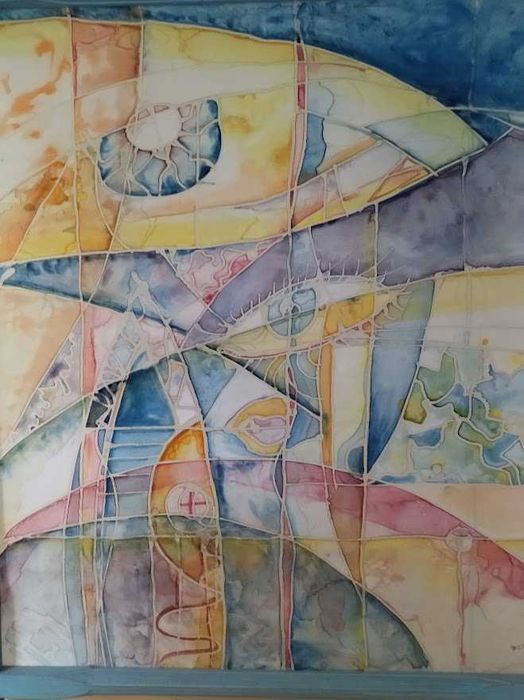 Картина-пано върху коприна, неизвестен автор