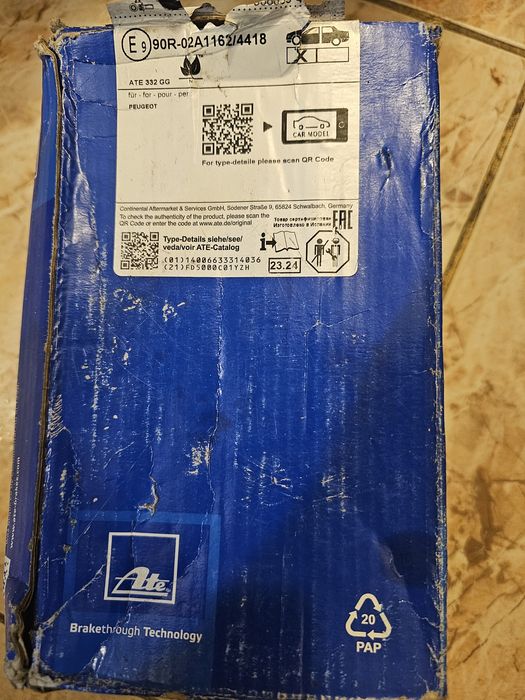 Накладки ATE за опел, пежо, ситроен и други