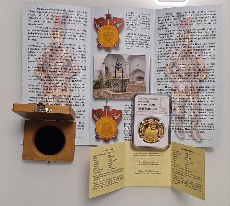 Castelul Bran 2003 Moneda aur BNR