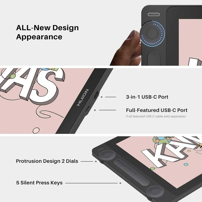 Графический планшет с Экраном Huion Kamvas 13 Gen3 2025 + подставка