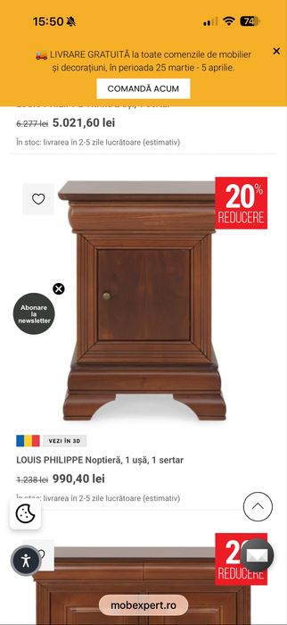 Mobila Mobexpert Louis Philippe