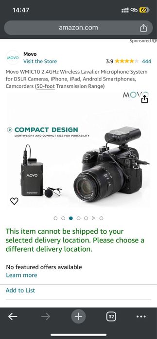 Movo WMic10-p беспроводной микрофон