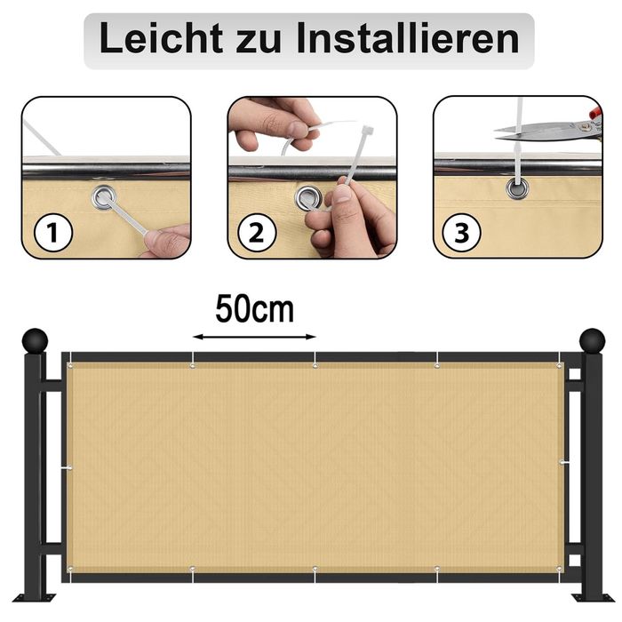 Параван за поверителност за балкон, тераса, ограда, водоустойчив