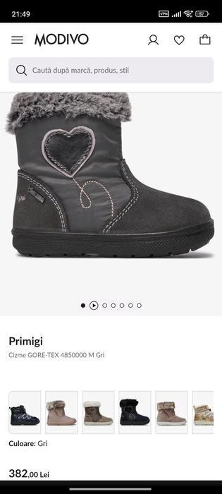 Ghete de  iarna Primigi GORE-TEX 4850000 M Gri, impermeabile