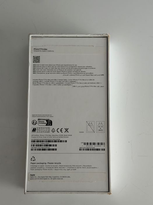 Iphone 17 Pro Max 512gb Navy Blue