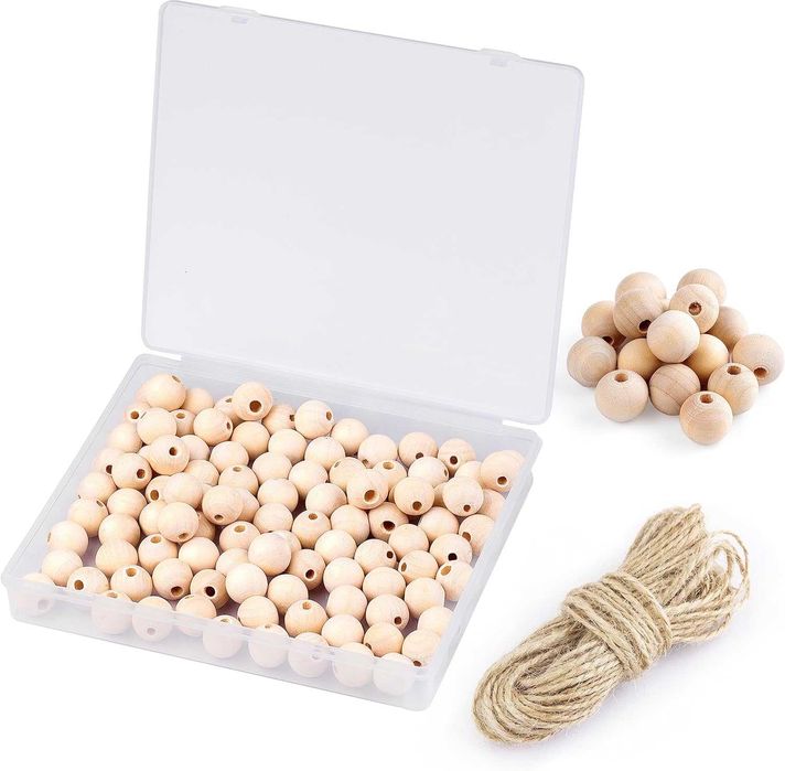 Margele din lemn simple sau cu chip de papusa la alegere