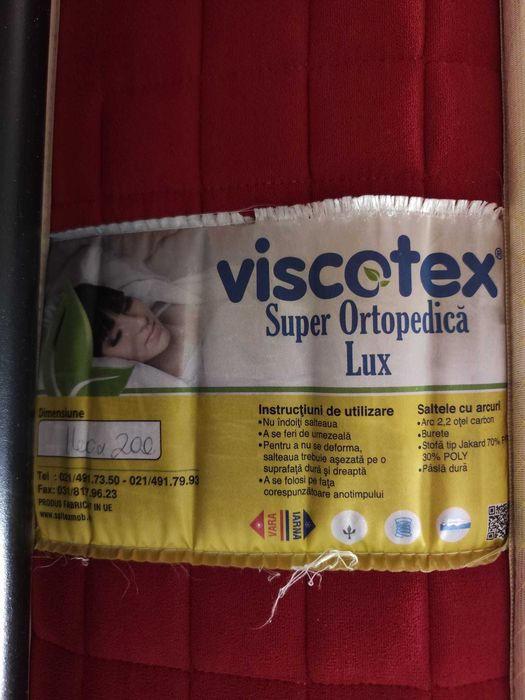 Pat matrimonial cu saltea Viscotex si topper Dormeo 160 x 200
