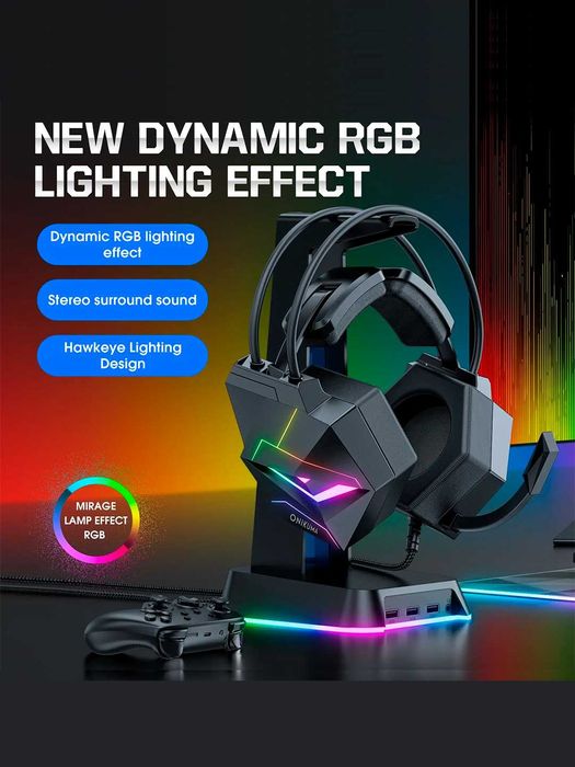 Игровая гарнитура ONIKUMA X20 проводная 7,1 футуристический дизайн