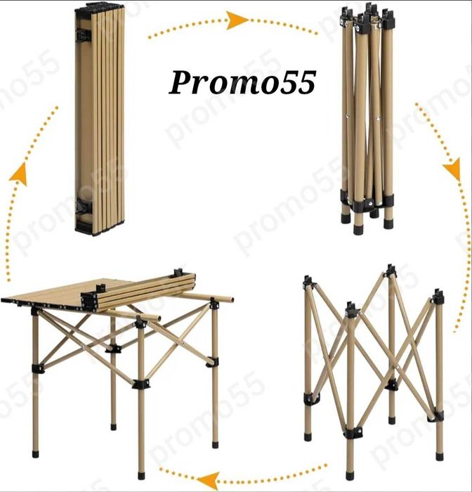 Преносима Сгъваема Маса в Калъф Три Размера за Къмпинг, Пикник,Барбекю